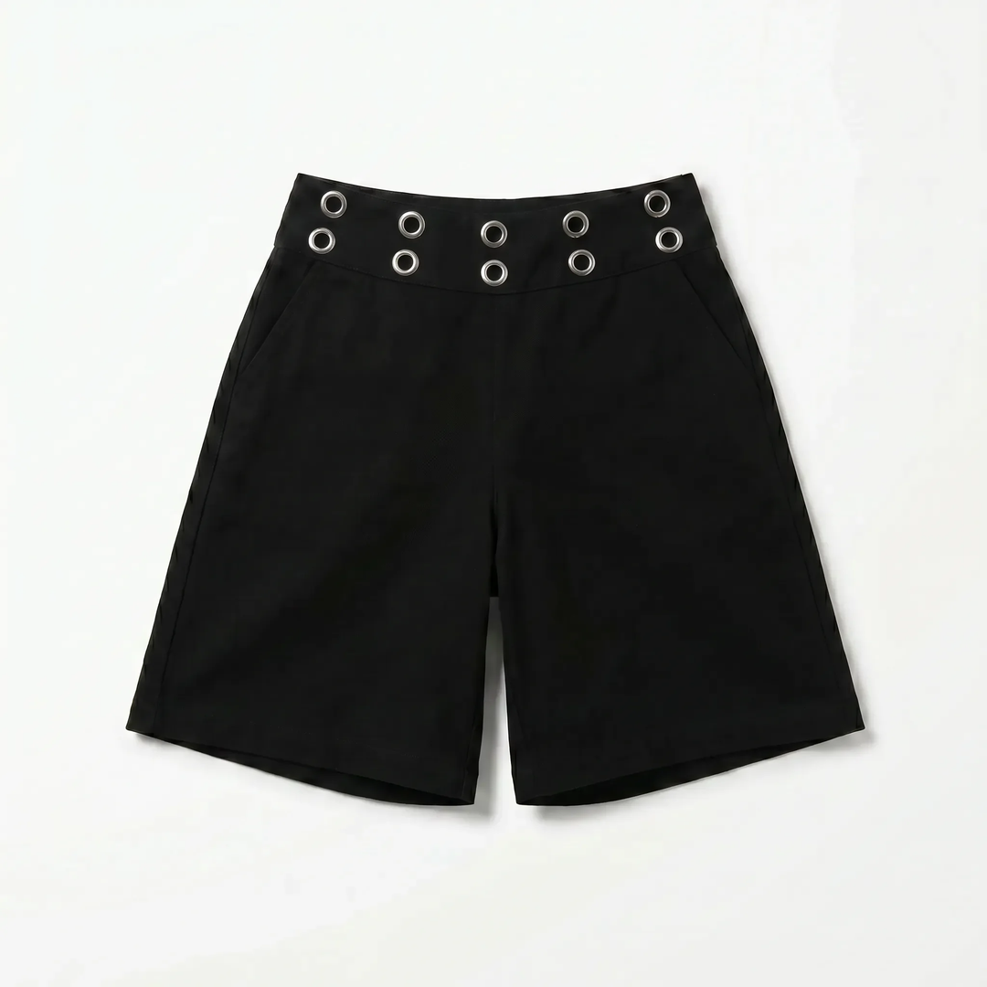 Lara eyelet bermuda shorts - Sort