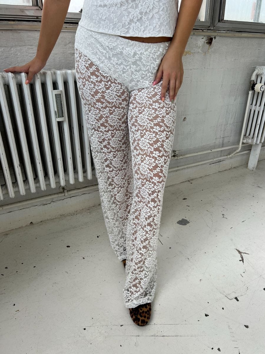Alma Lace Pants White