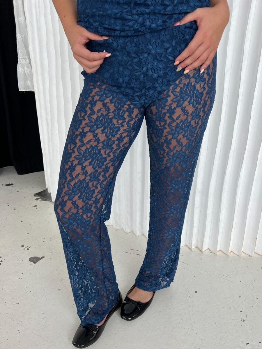 Alma Lace Pants Dark Blue