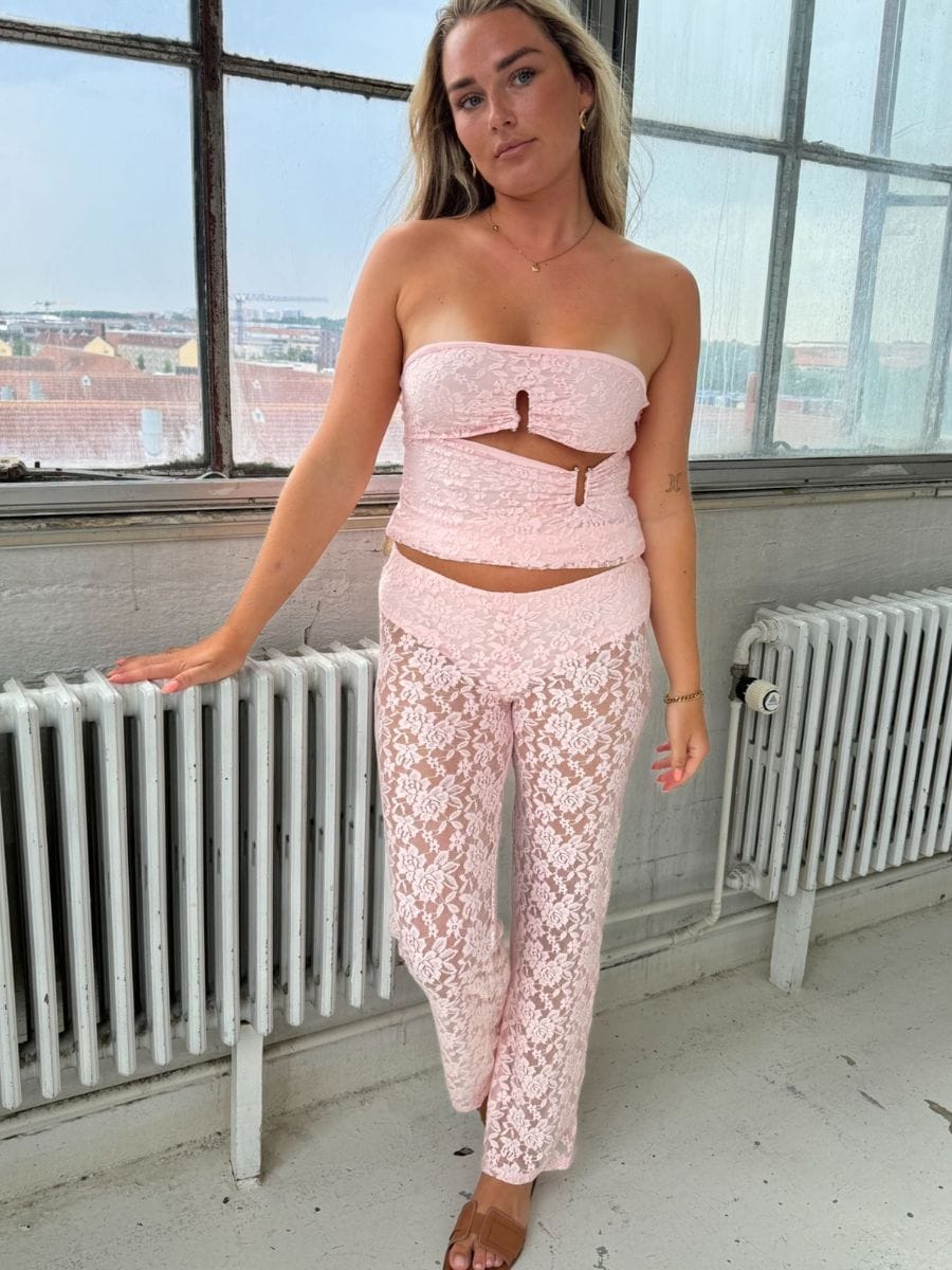 Alma Lace Top Pink