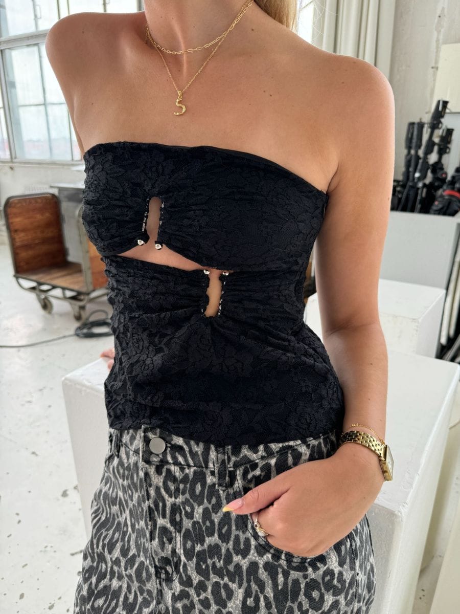 Alma Lace Top Black