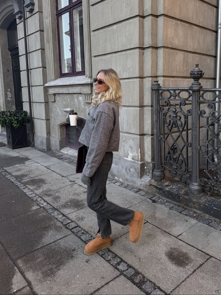 Platform Teddy Boots Brown