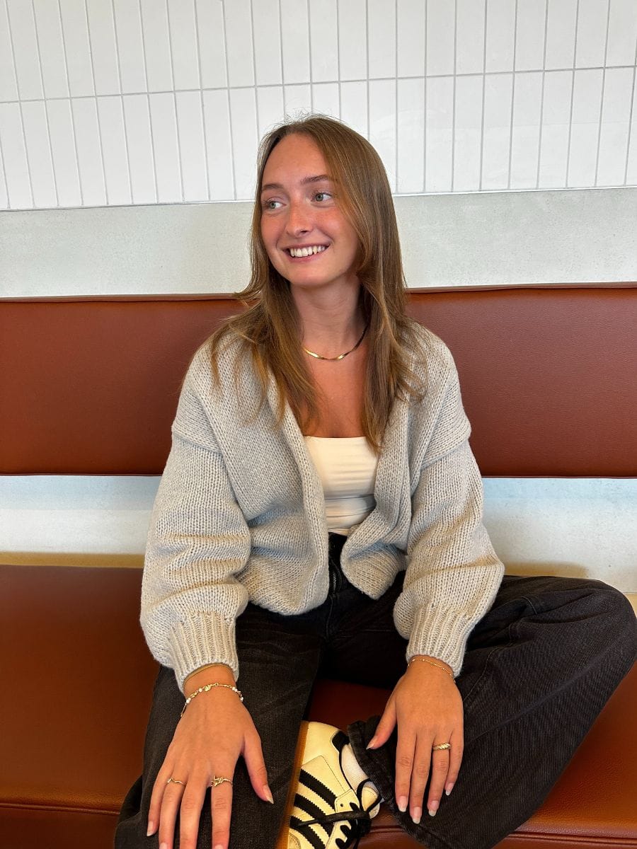 Emery Knit Cardigan Light Grey