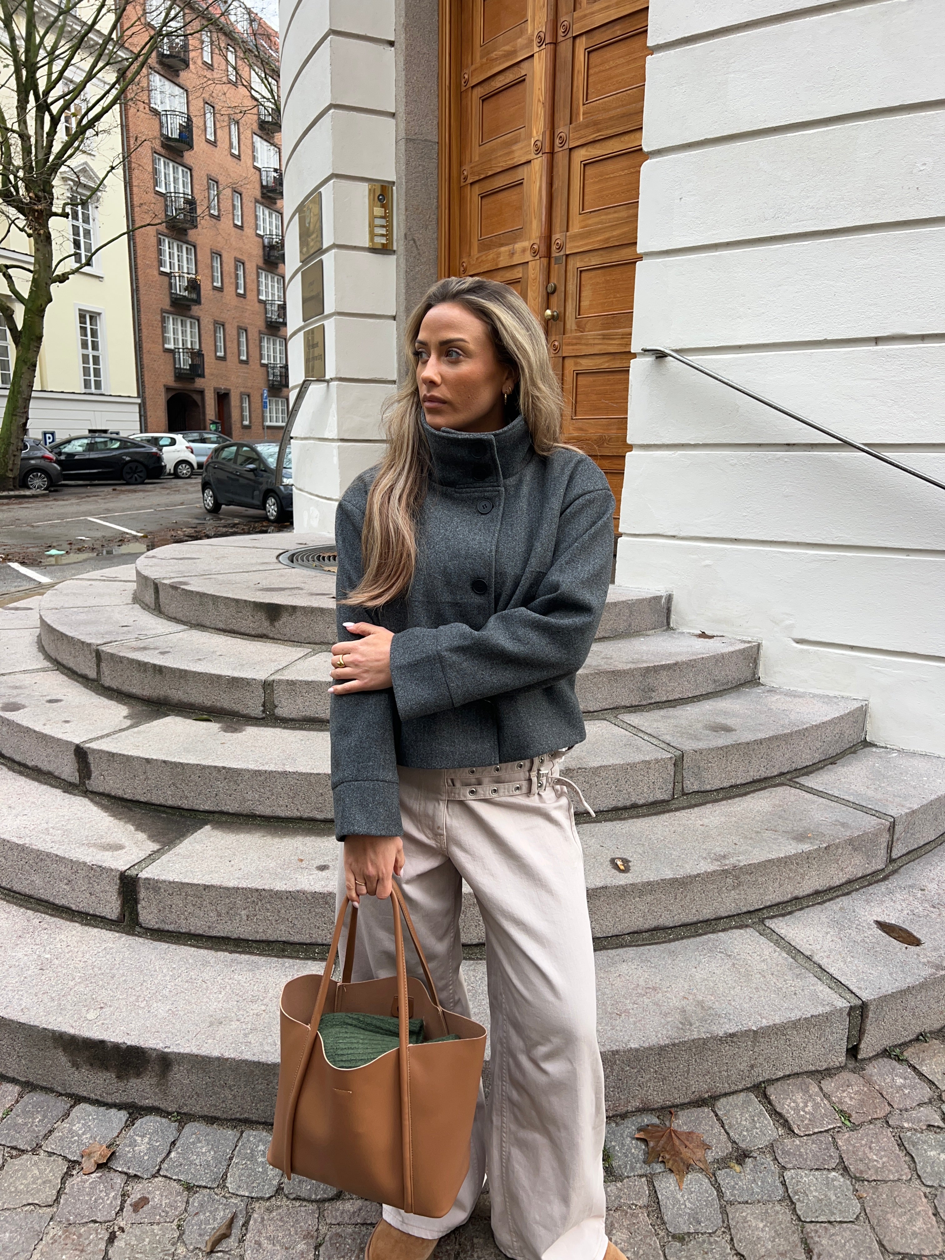 Clea High Neck Jacket - Dark grey – AYA-S Worldwide