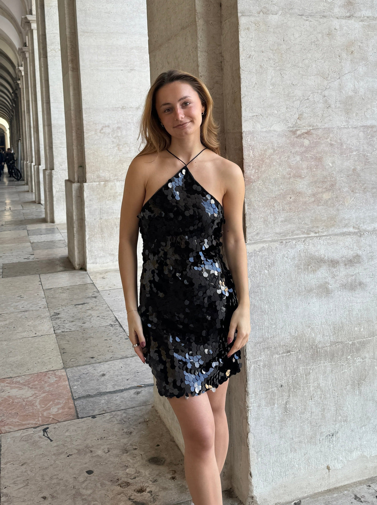 Nova Sequin Dress Black