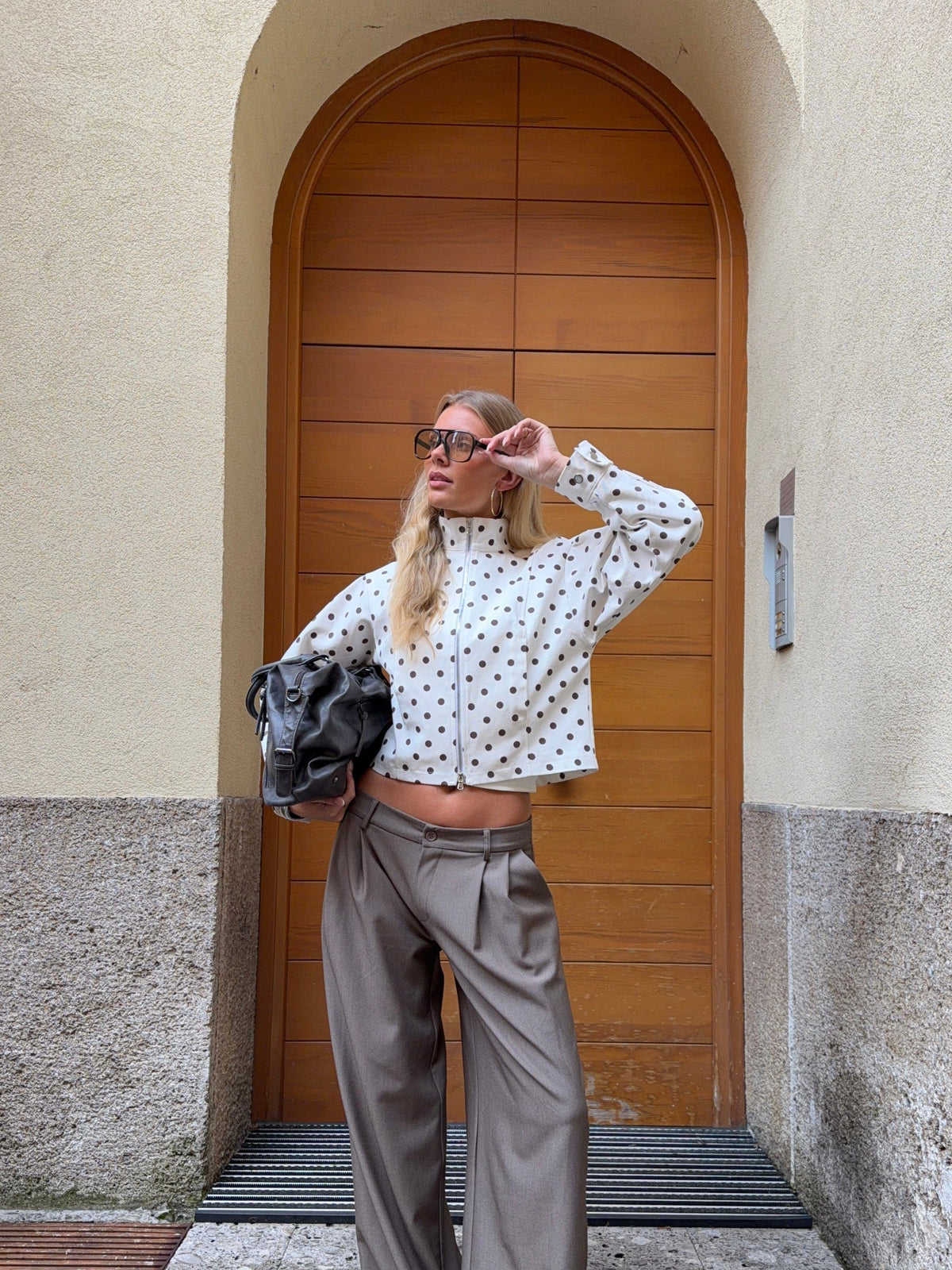 Lenoa Polka Dot Jacket Brown