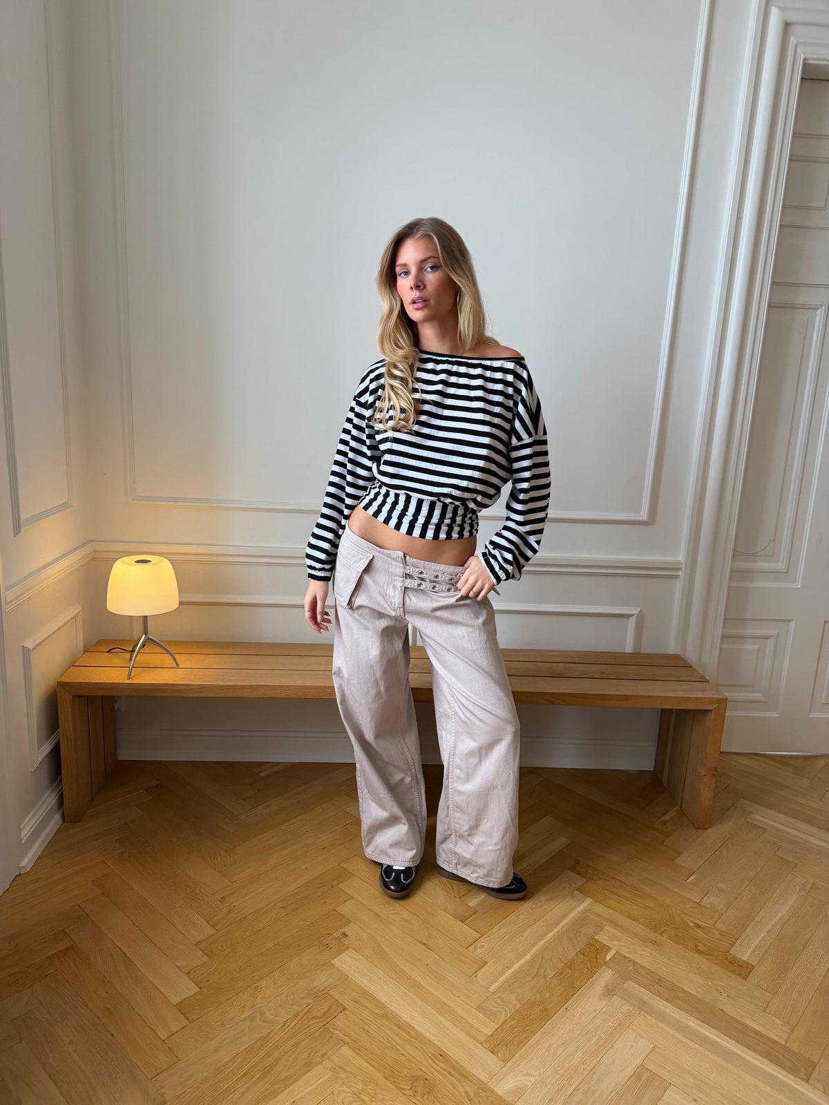 Ester Belt Detail Pants Taupe