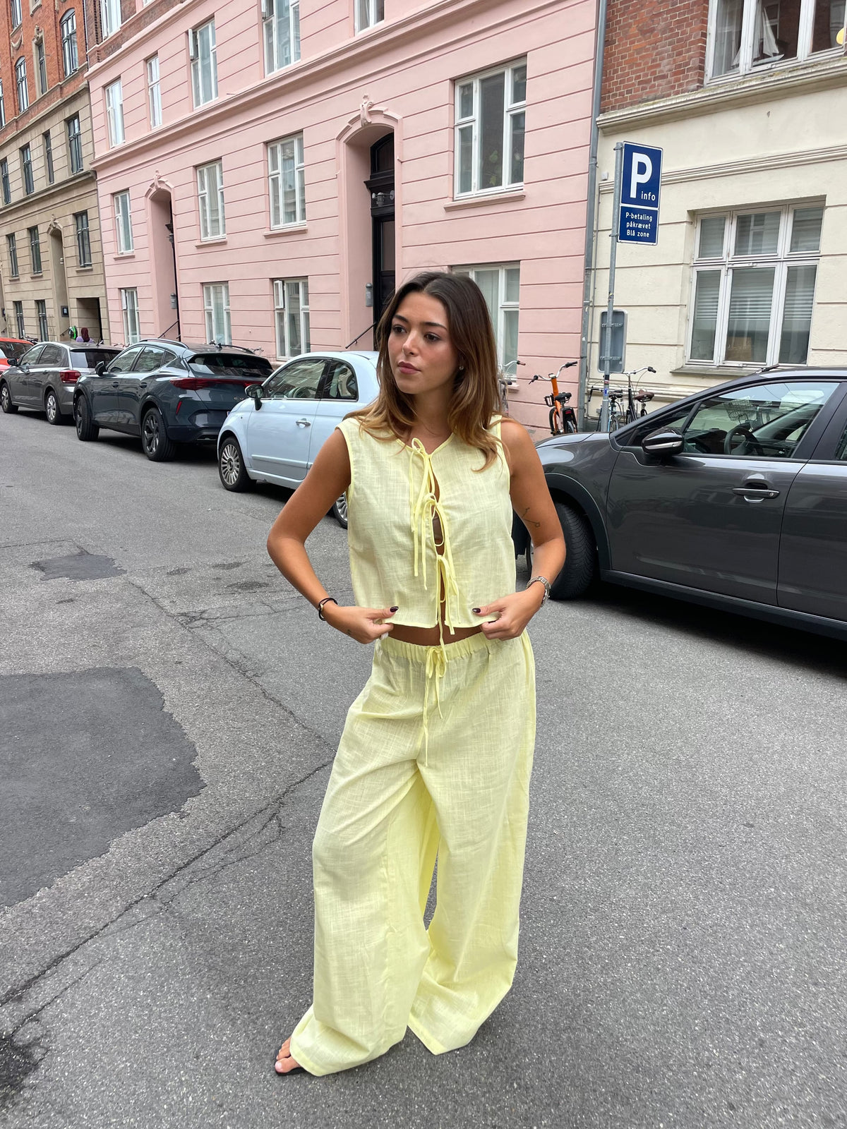 Elva Linen Pants Light Yellow