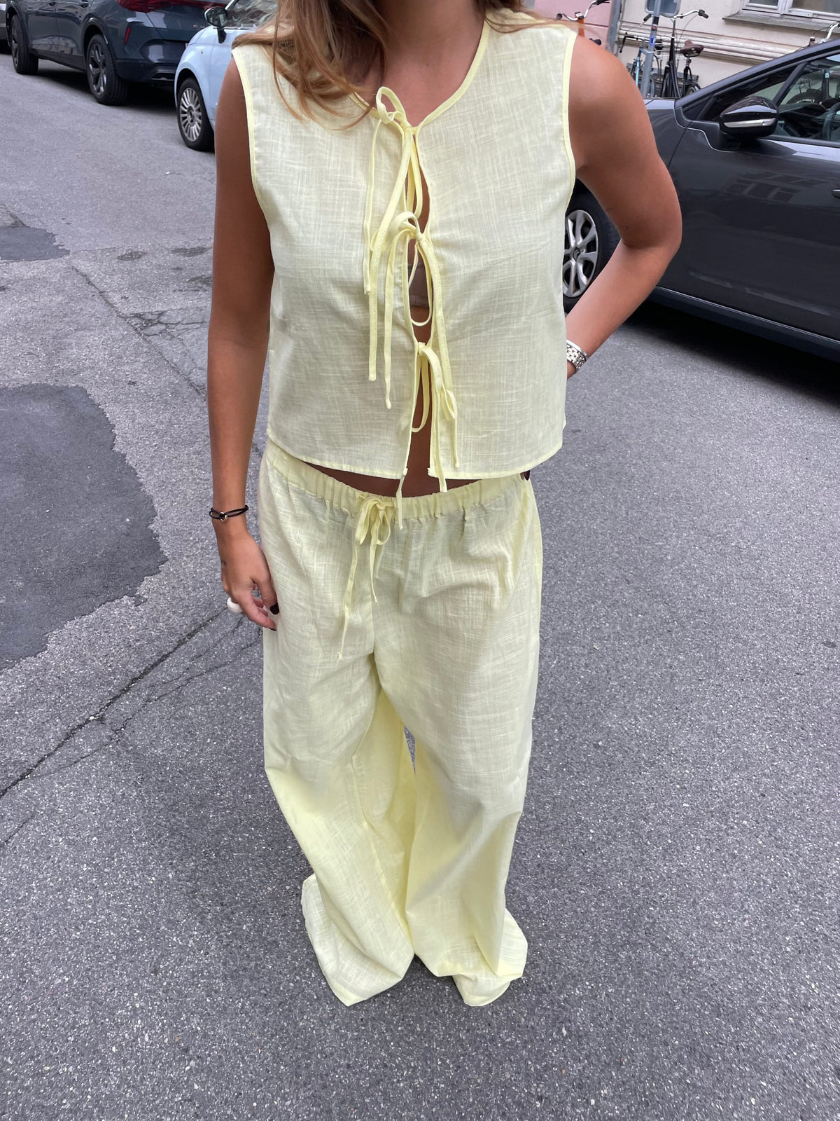 Elva Linen Pants Light Yellow