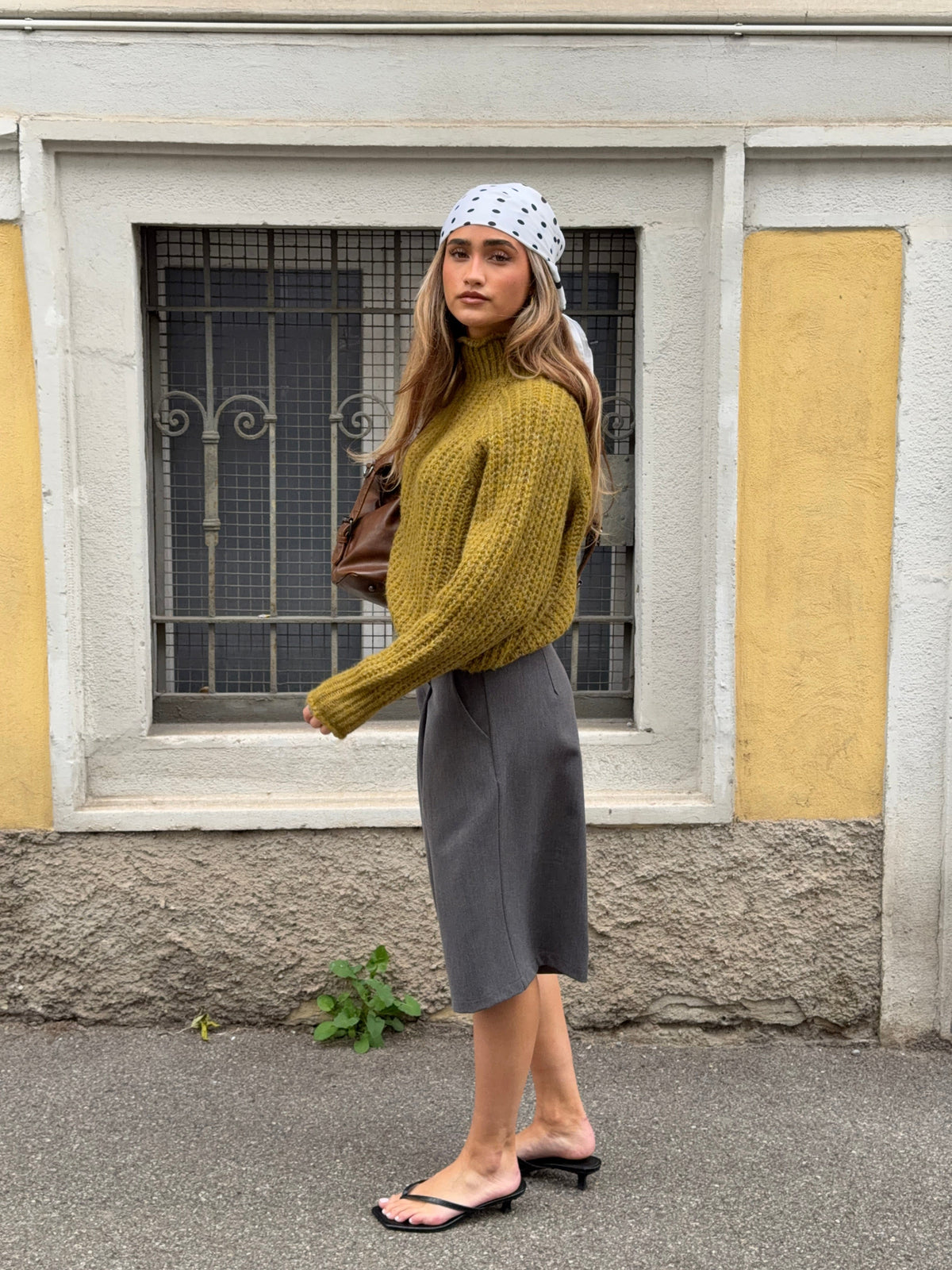 Carla Chunky Sweater Olive Green