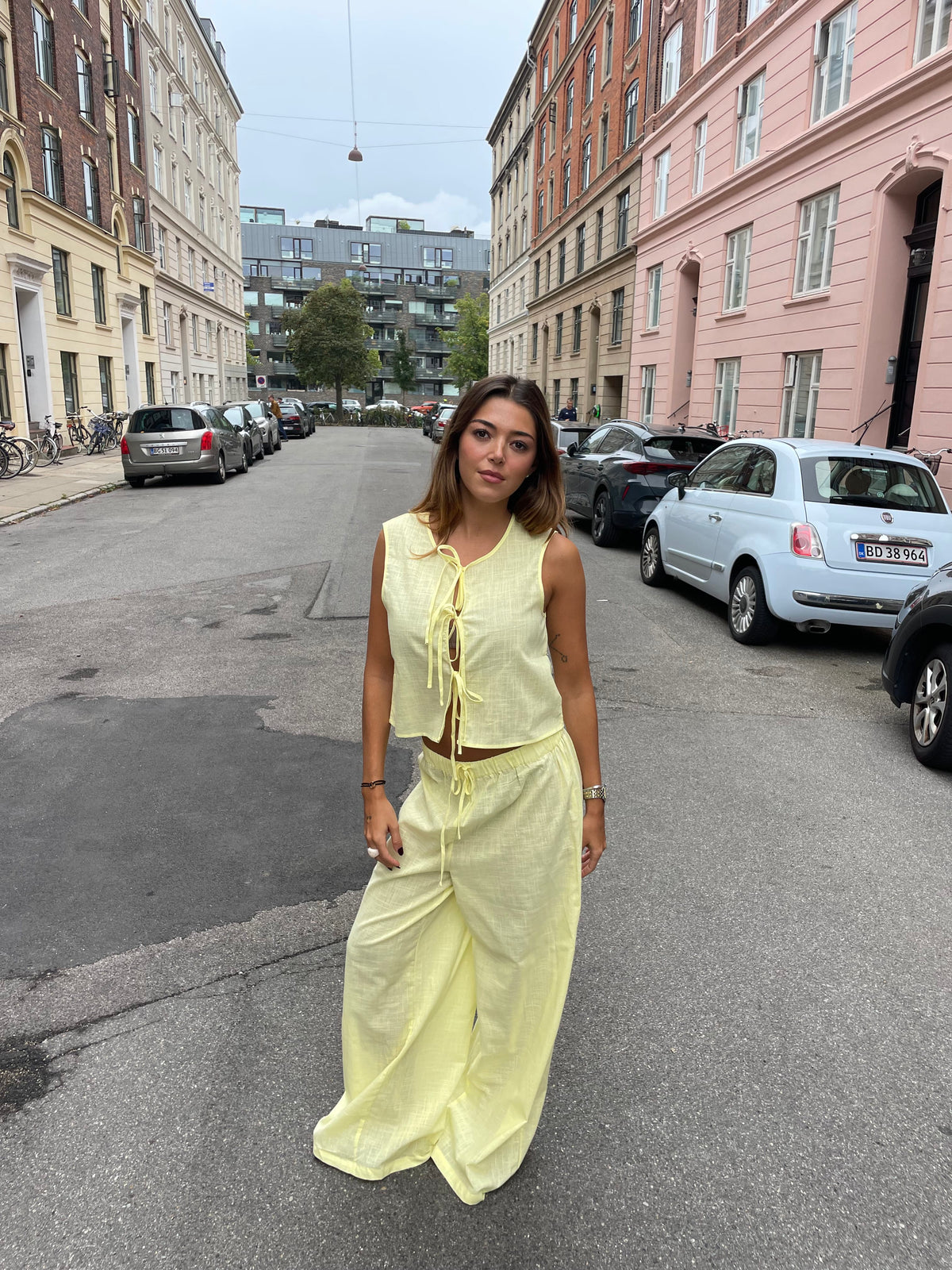 Elva Linen Vest Light Yellow