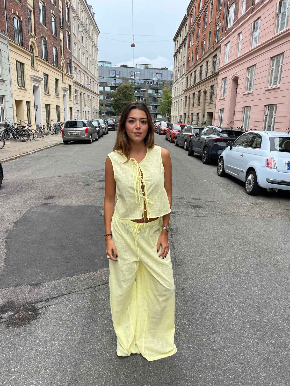 Elva Linen Pants Light Yellow