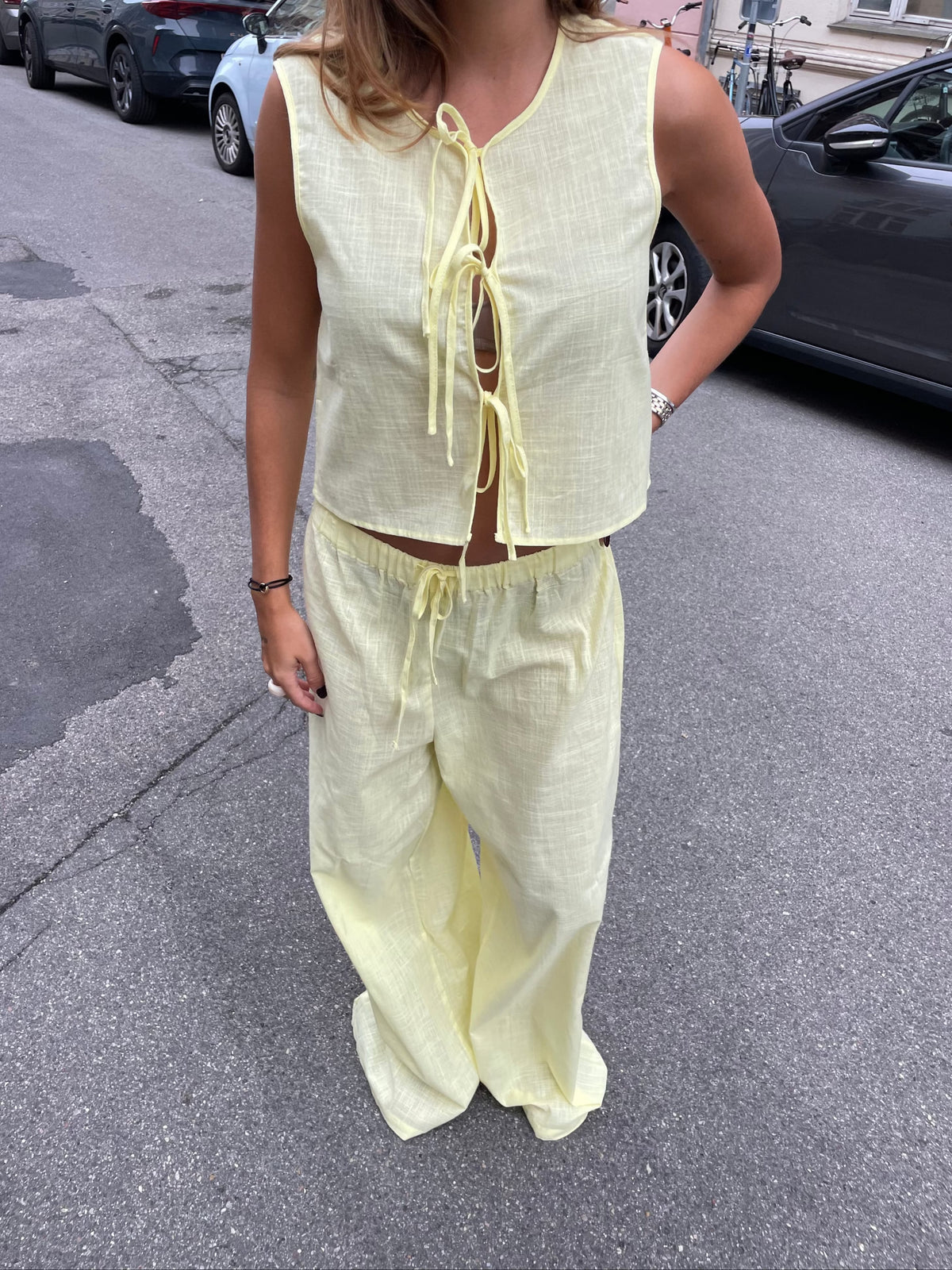 Elva Linen Vest Light Yellow