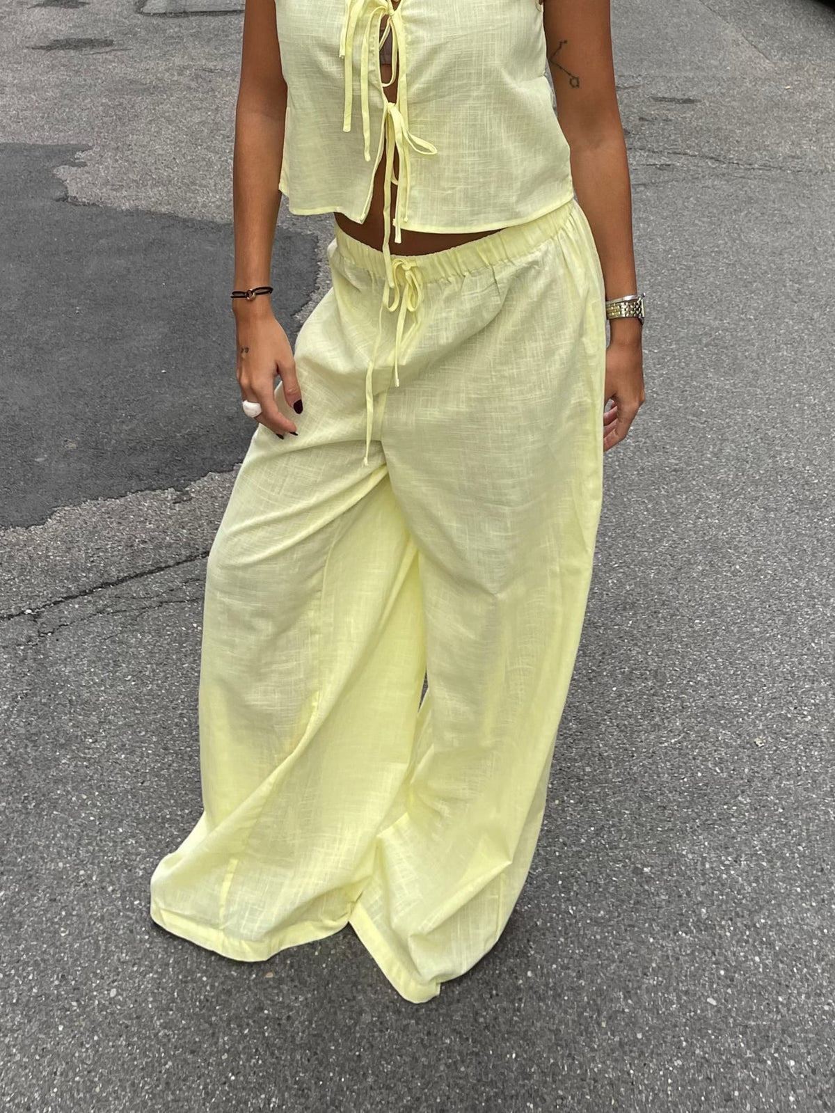 Elva Linen Pants Light Yellow