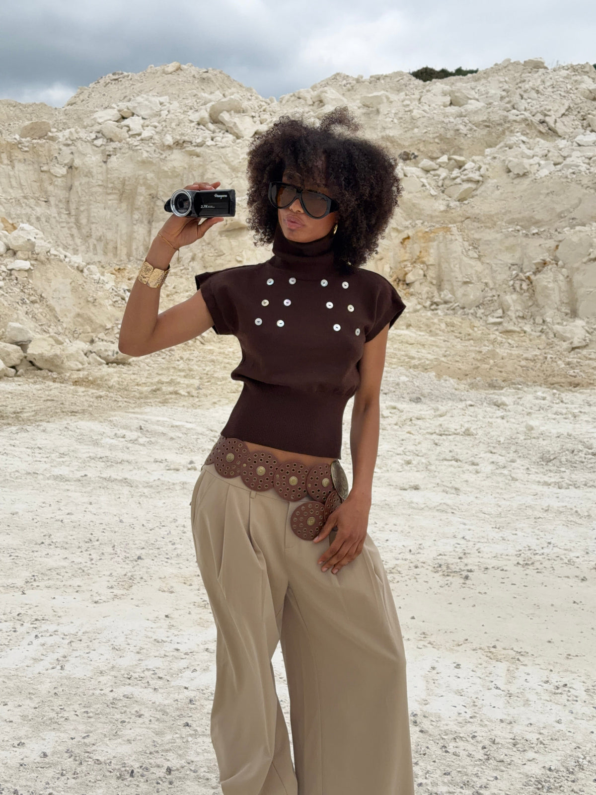 Bea Knit Top Dark Brown