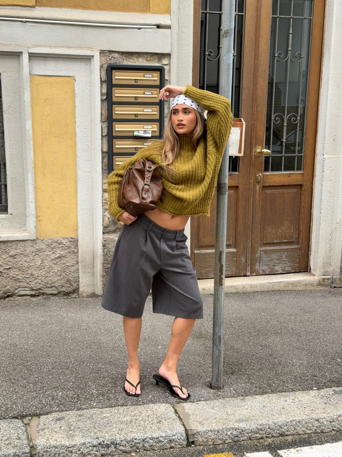 Carla Chunky Sweater Olive Green