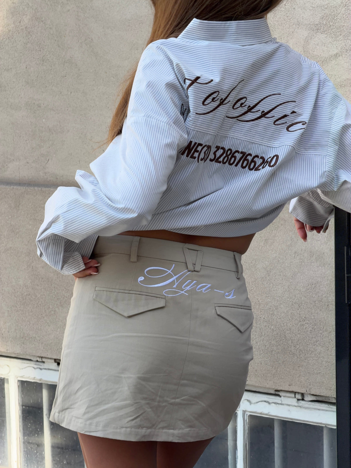 Ruby Mini Skirt Beige