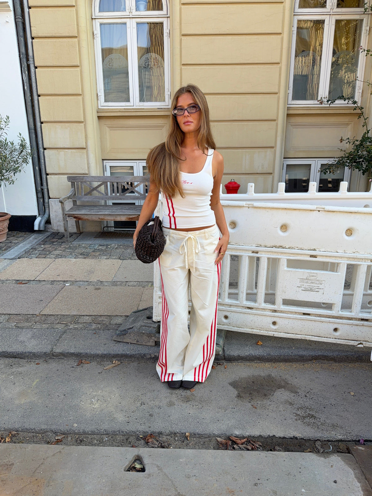 Jua Striped Pants Red