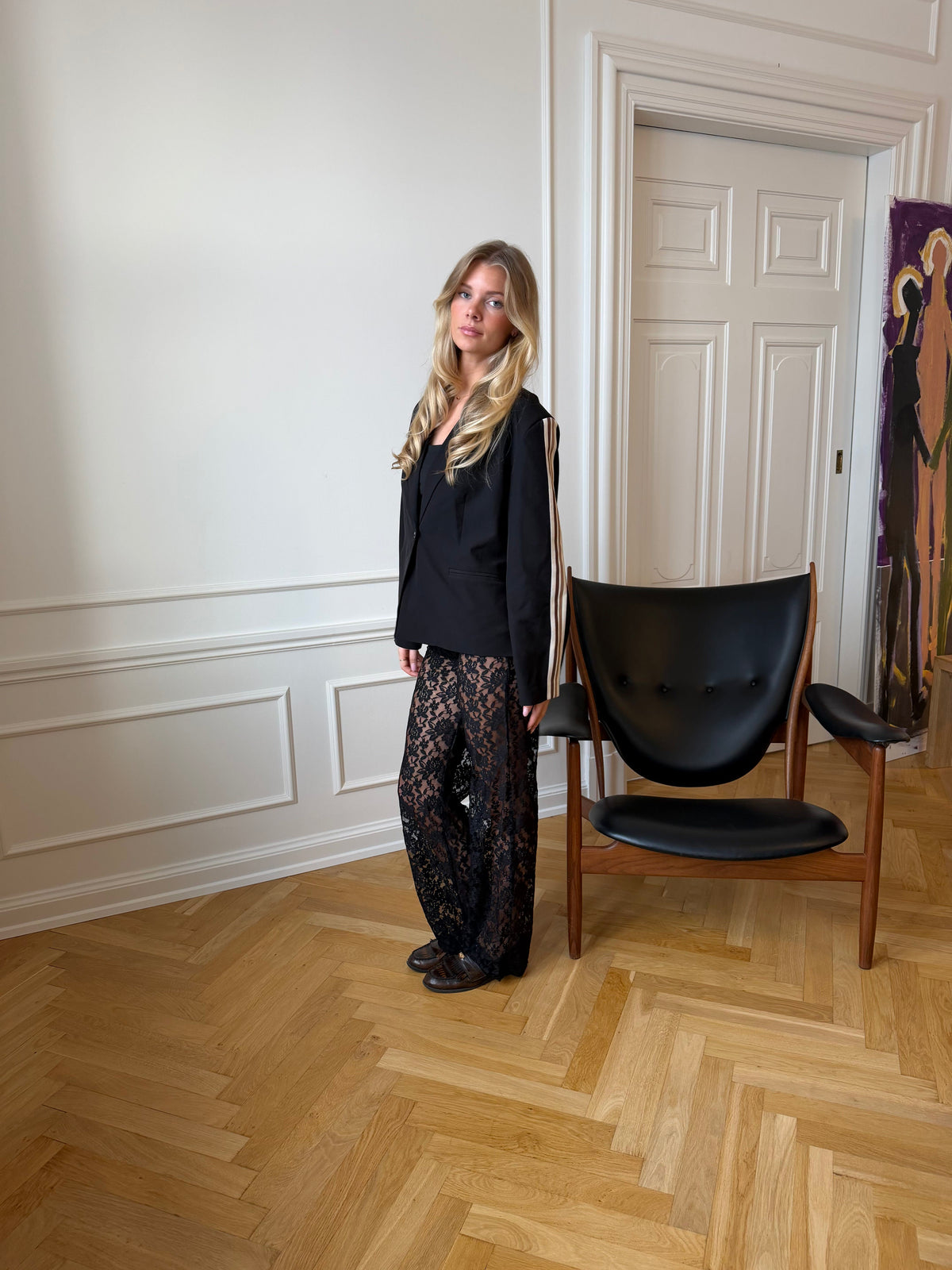 Alma Lace Pants Black