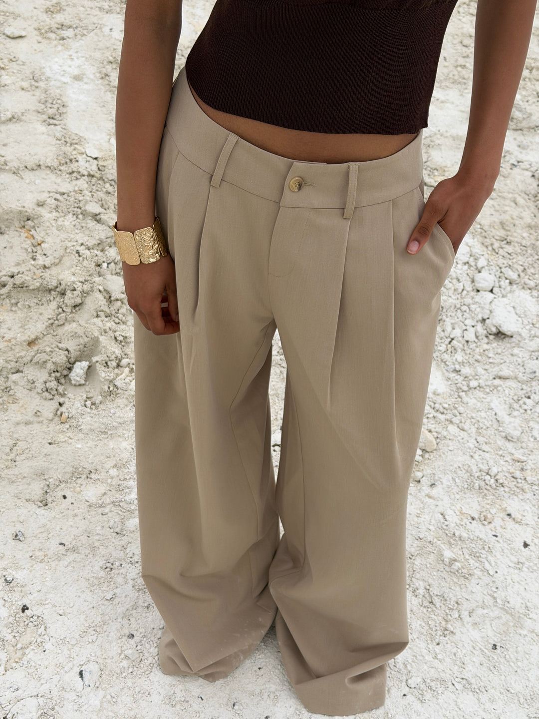 Holly loose suit trousers - Beige