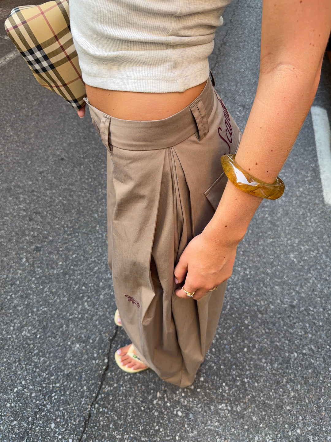 Paola deep pleats pants - Taupe