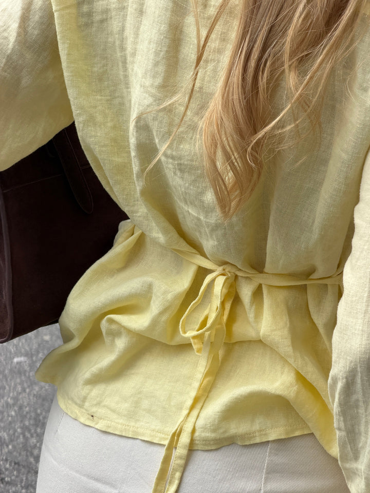 Lira fitted linen shirt - Light yellow