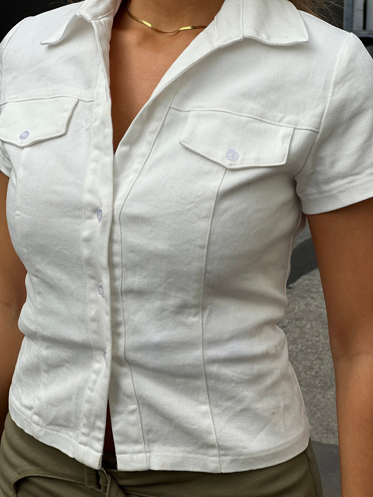 Elara Fitted Top White