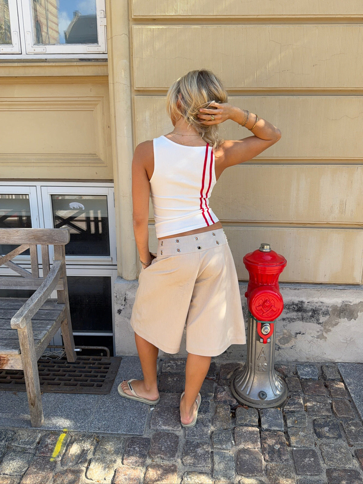 Lara Eyelet Shorts Cream