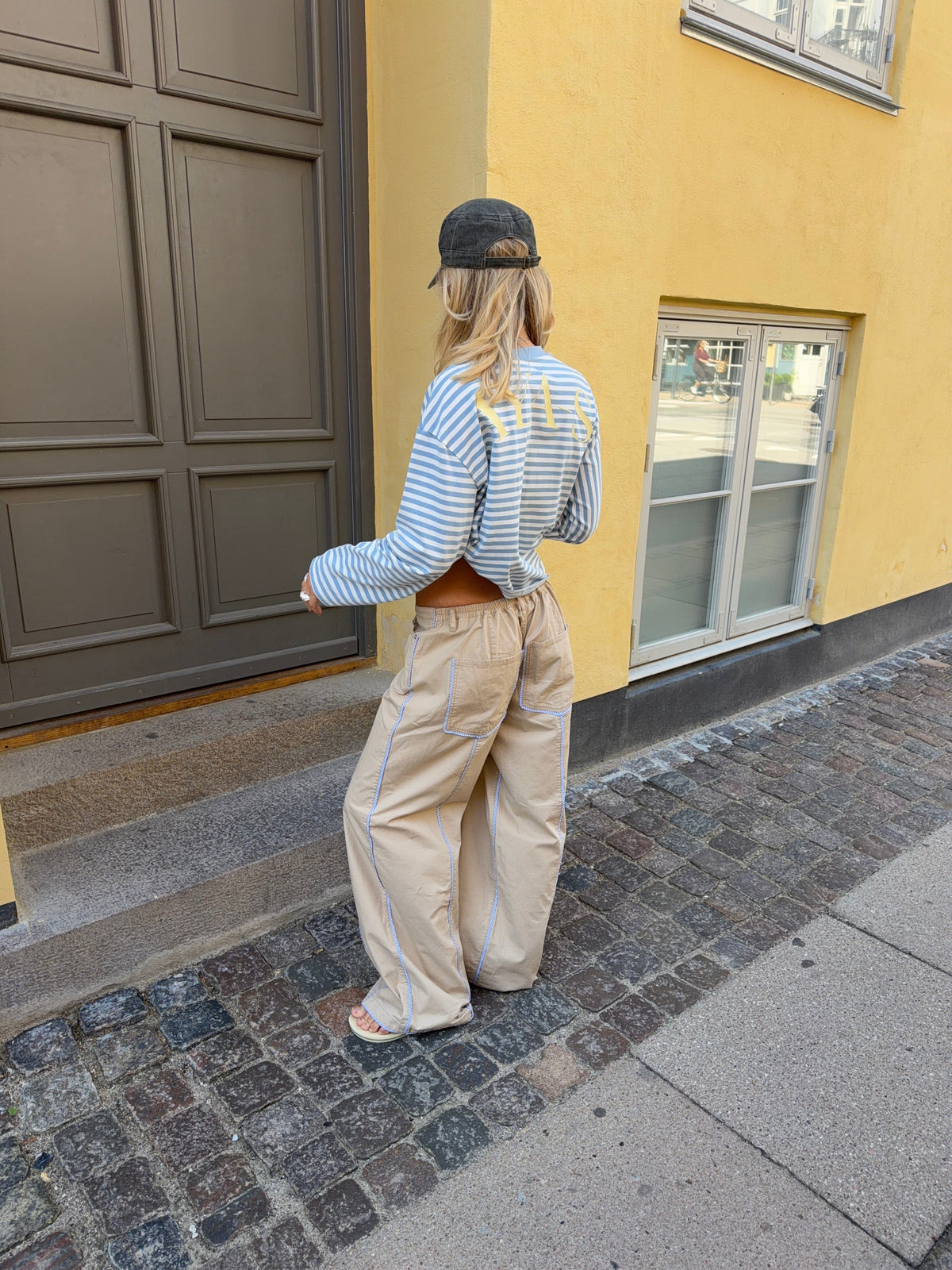 Jua Striped Pants Beige
