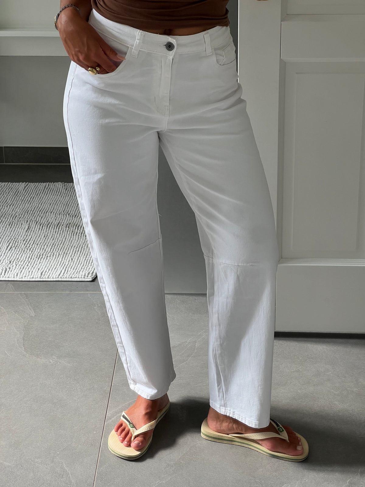 Rosalia Baggy Jeans White