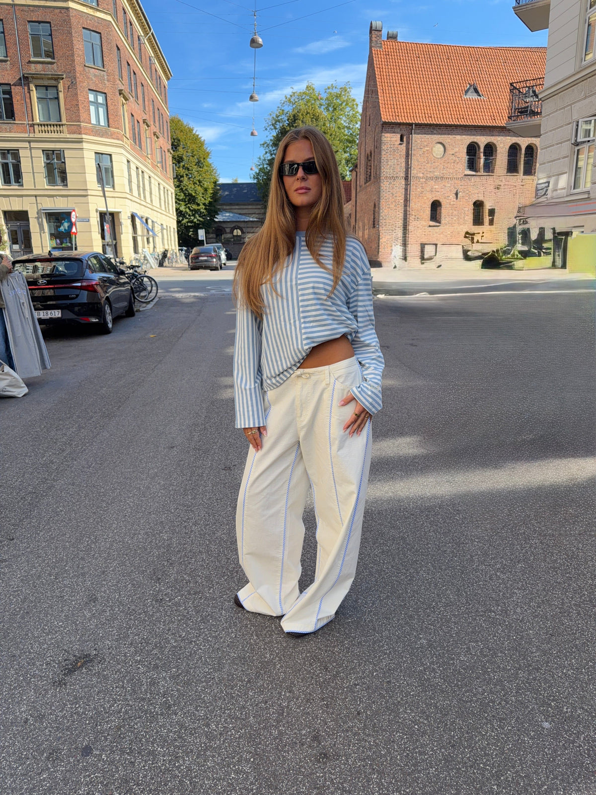 Jua Striped Pants Cream