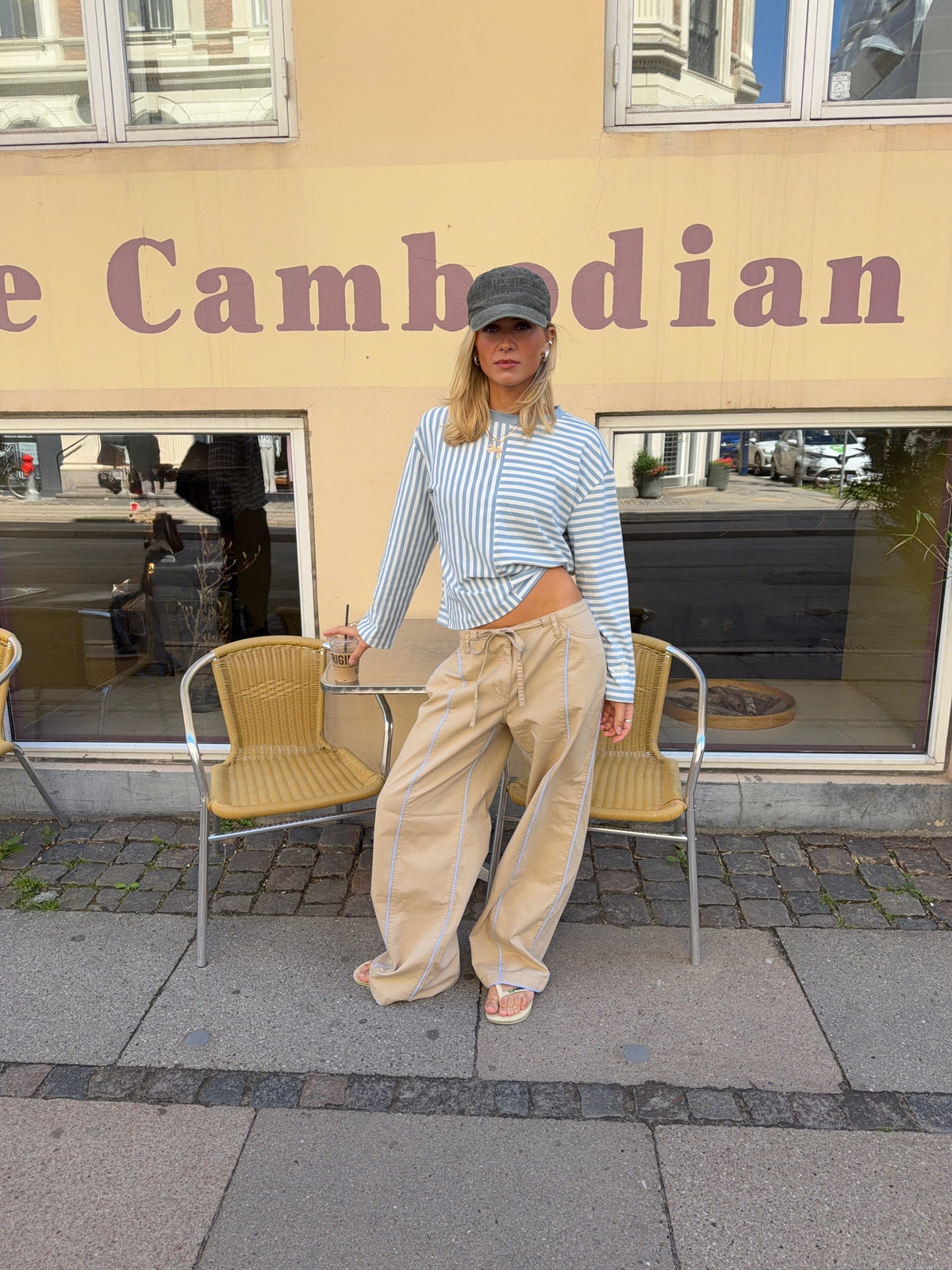Jua Striped Pants Beige