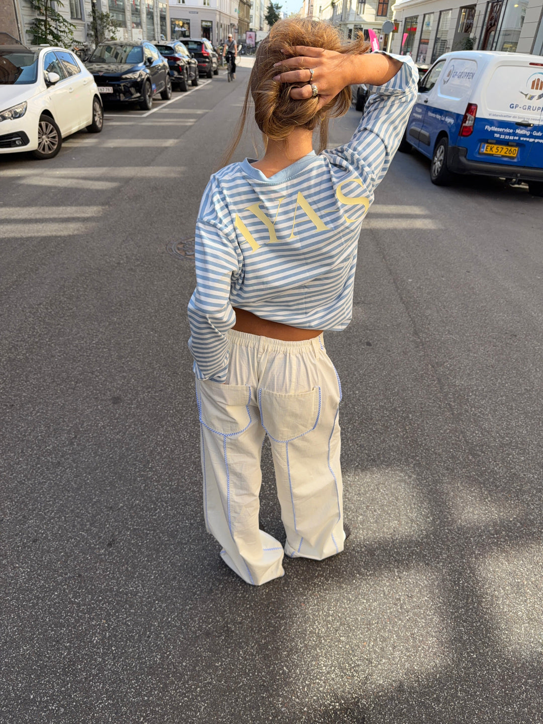 Jua stripe detail baggy pants - Cream white
