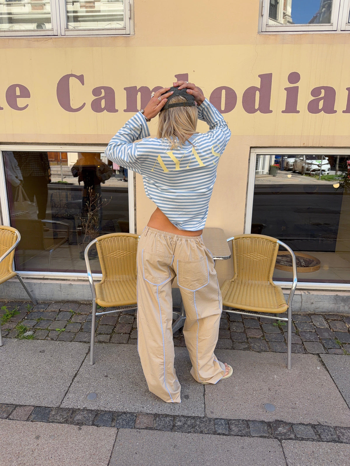 Jua Striped Pants Beige