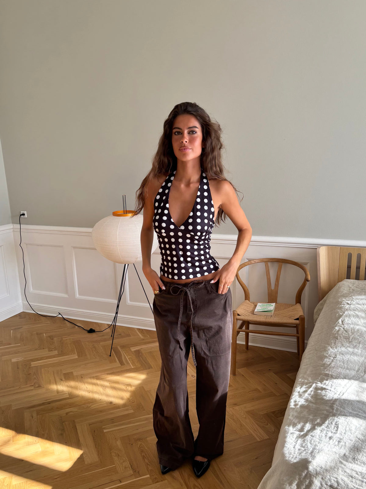 Ophelia Polka Dot Top Black