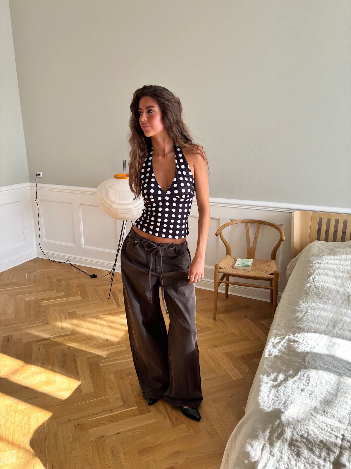 Ophelia Polka Dot Top Black