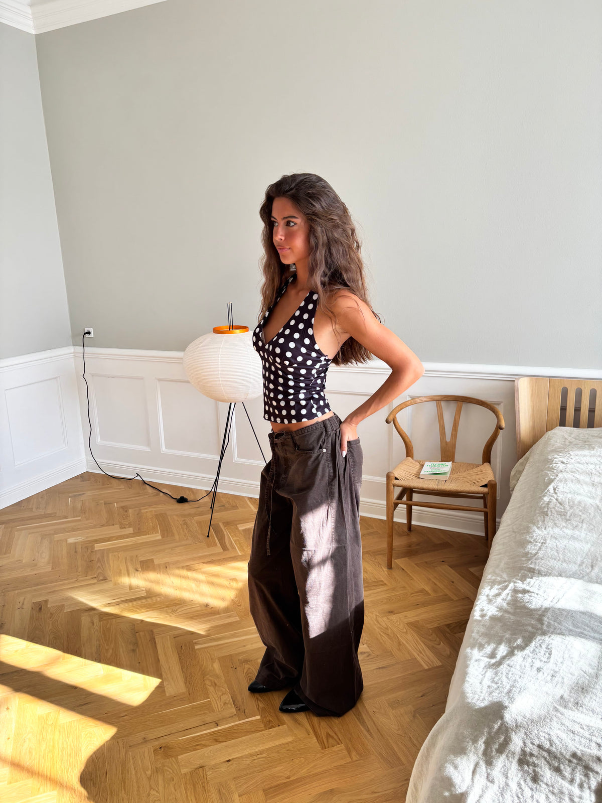 Ophelia Polka Dot Top Black