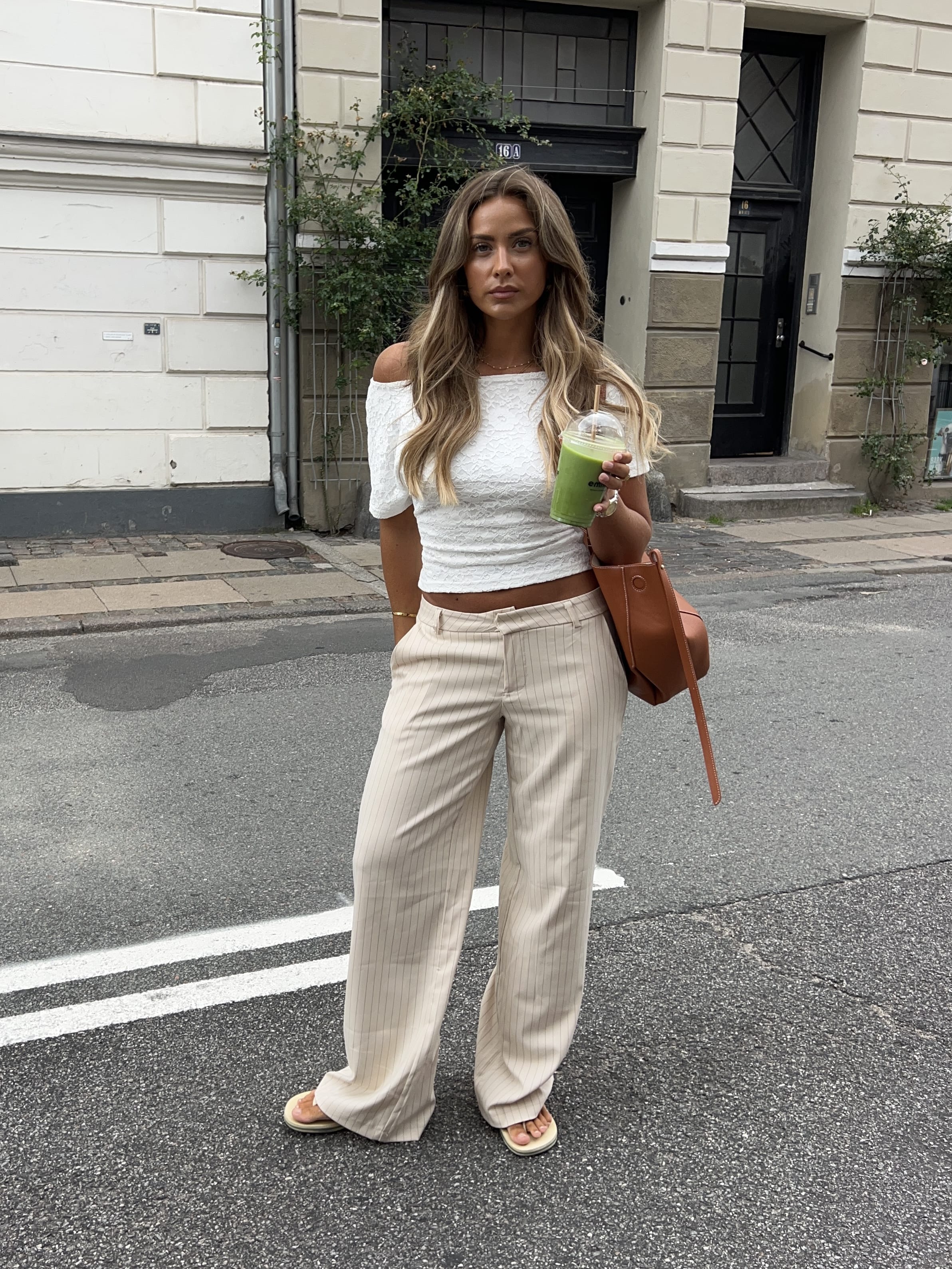 Valentina striped suit pants - Cream white/Grey – AYA-S Worldwide