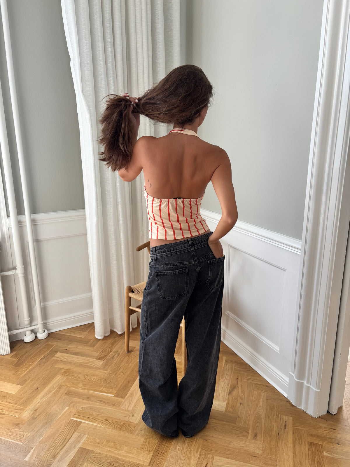 Ophelia Striped Top Beige