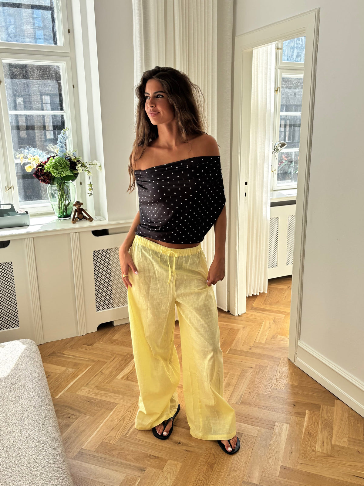Elva Linen Pants Light Yellow
