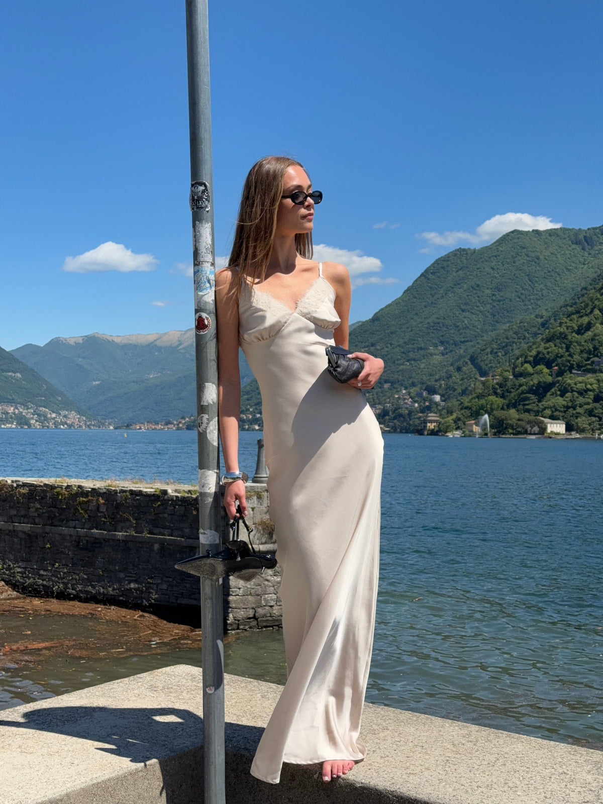 Sambia Satin Dress Champagne