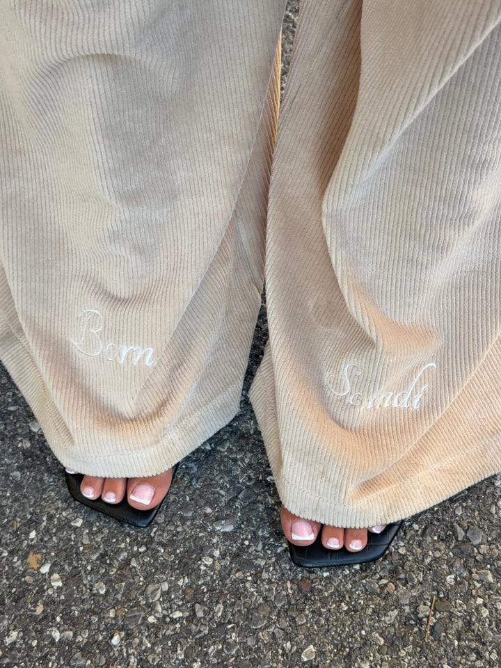 Elora skirt baggy velvet pants - Beige