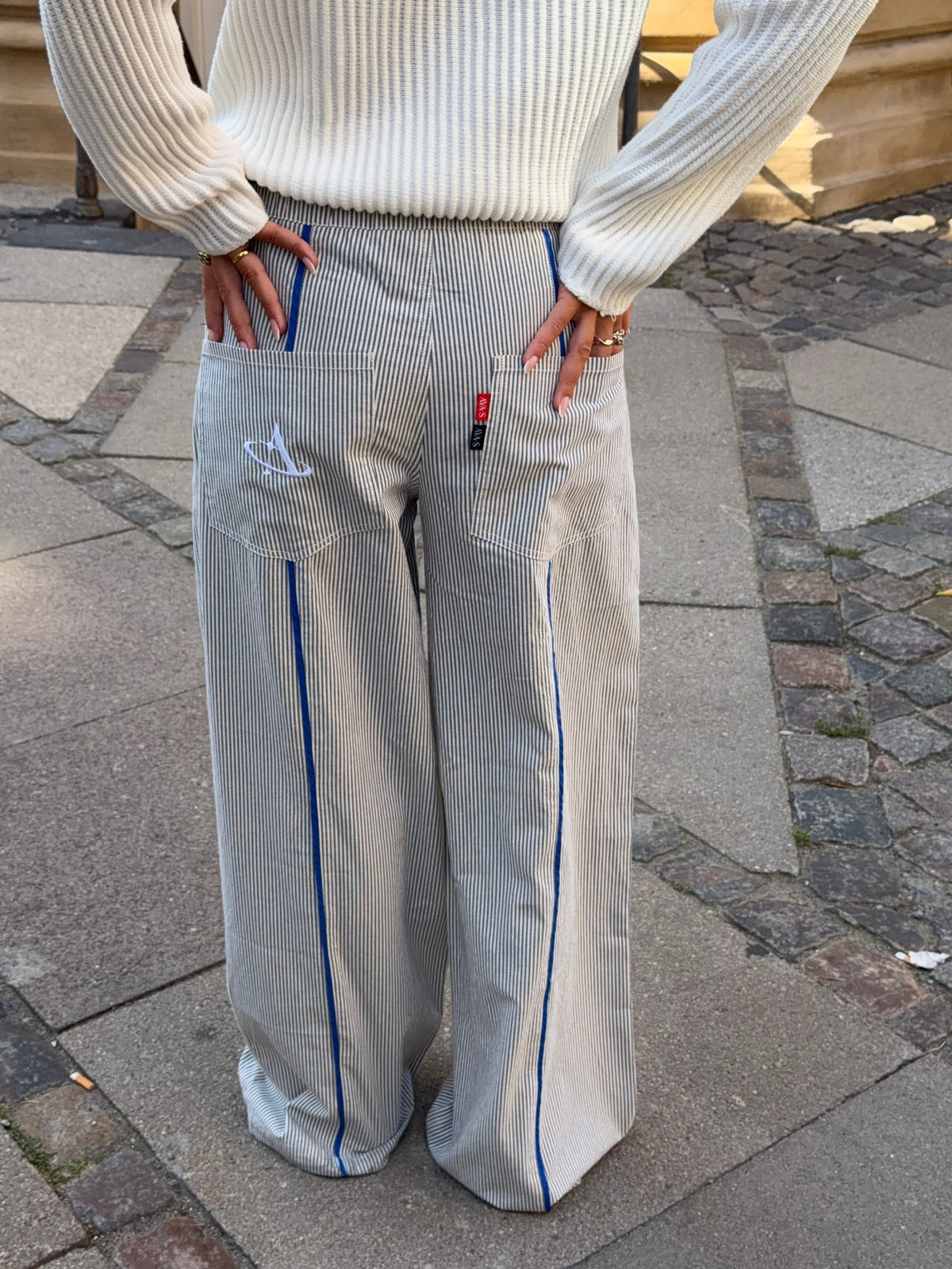 Joy Striped Pants Dark Blue