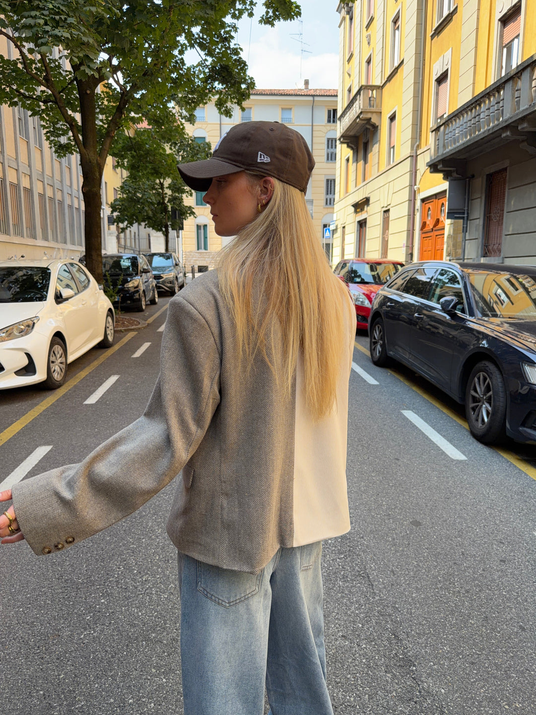 Anine double blazer - Cream White/Herringbone