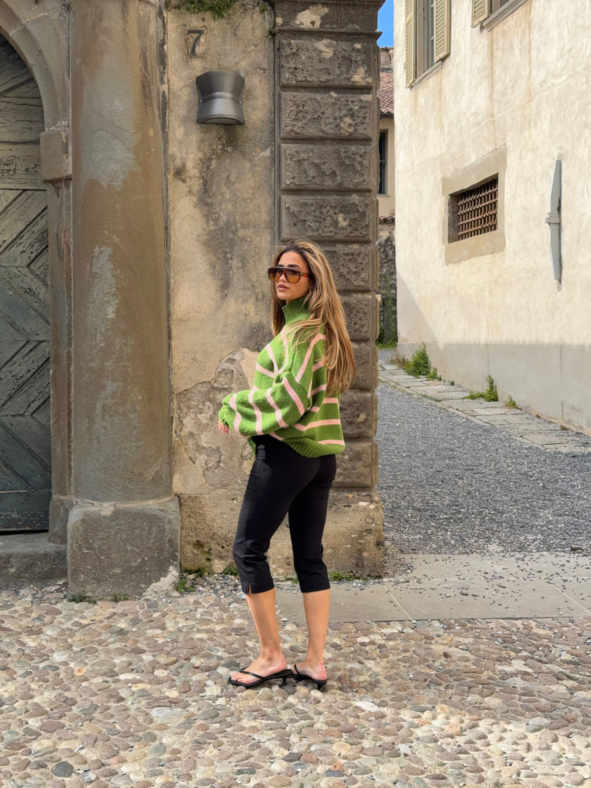 Embla Striped Sweater Pink