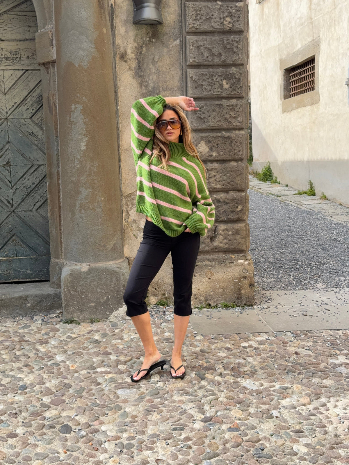 Embla Striped Sweater Pink