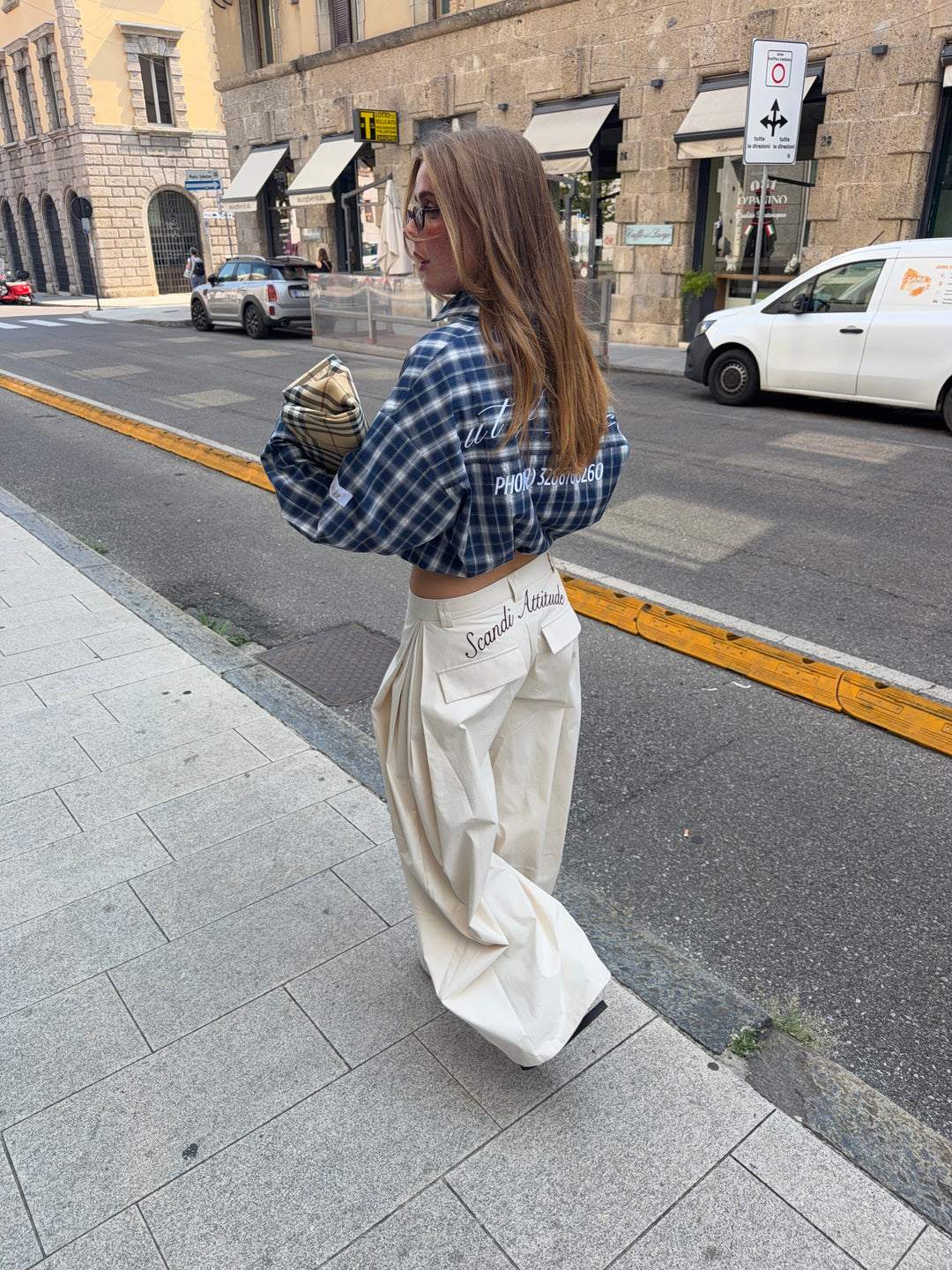 Paola deep pleats pants - Creamy White