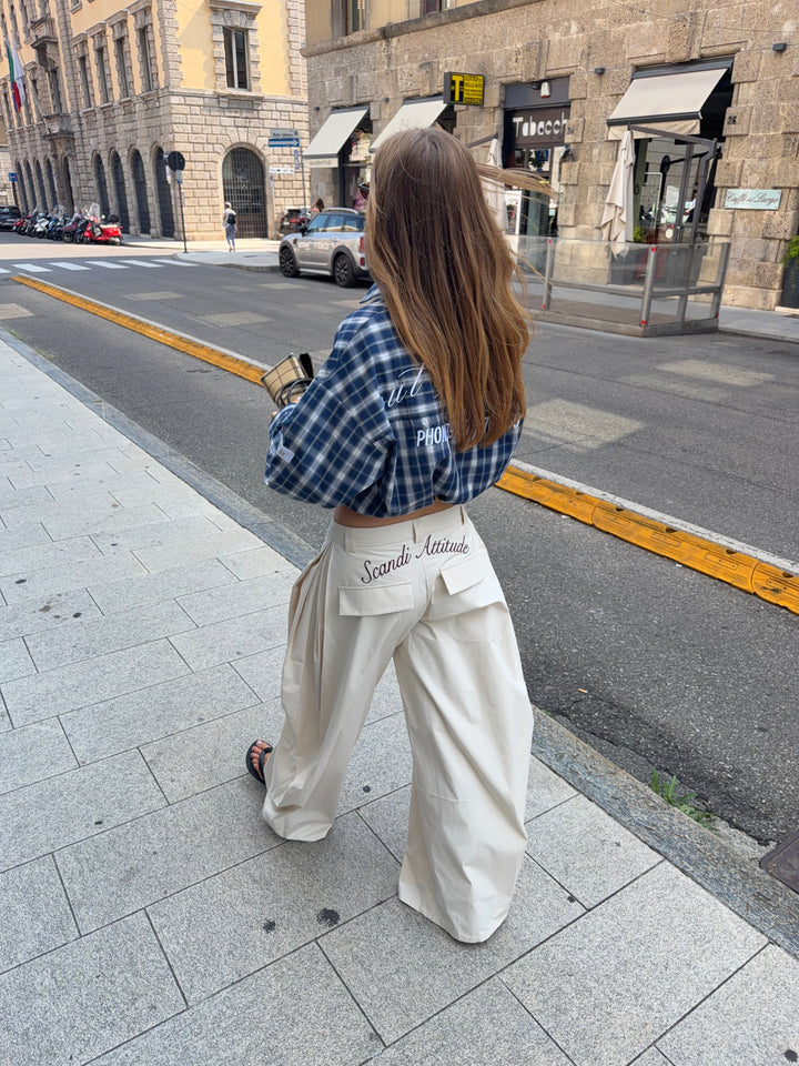 Paola deep pleats pants - Creamy White