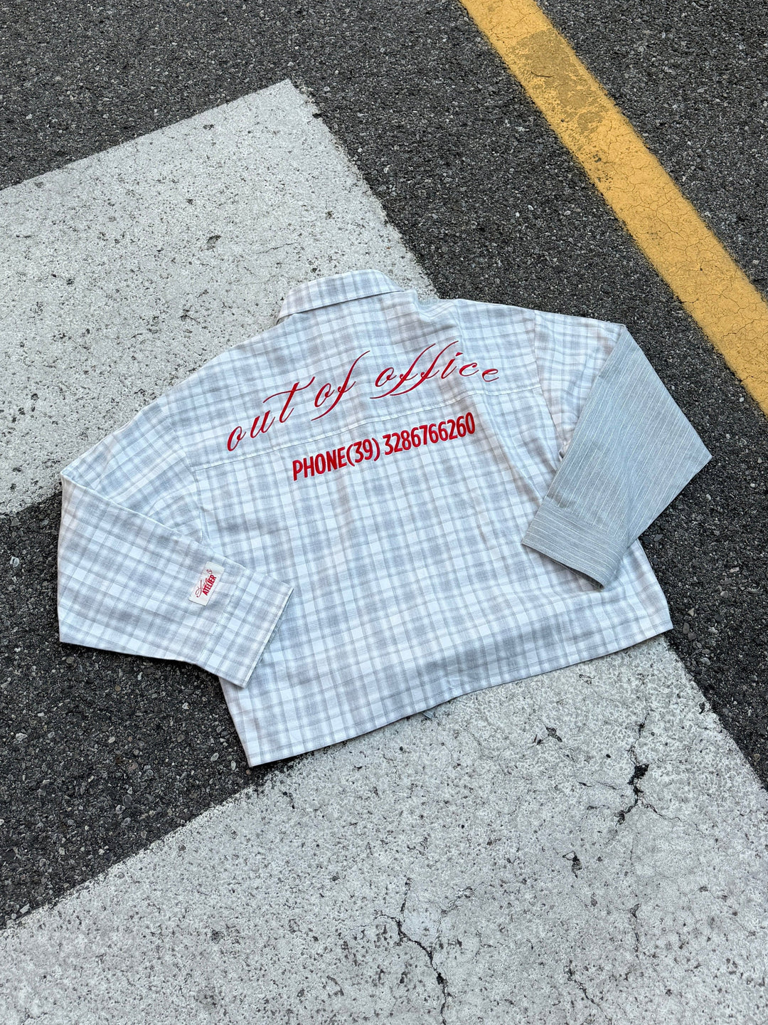Hilma double boxy shirt - Light grey/white
