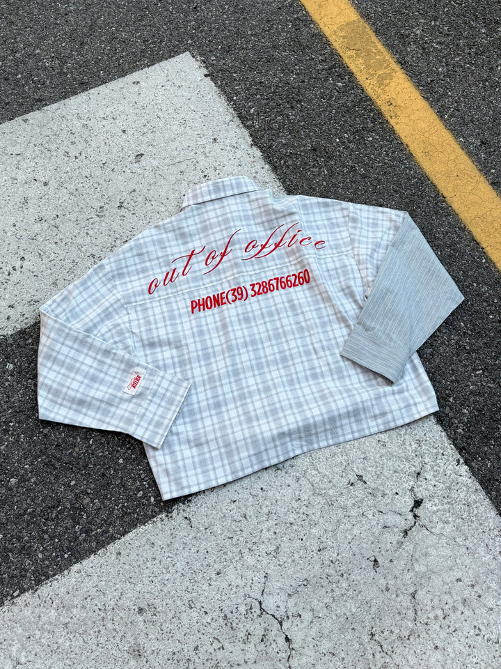 Hilma double boxy shirt - Light grey/white